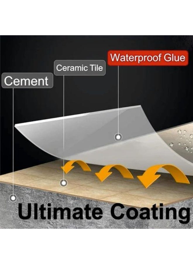 غراء مقاوم للماء، مانع للتسرب، لاصق شفاف لإصلاح التسريبات، لعزل الأسقف والجدران والحمامات، مع طبقة مطاطية لاصقة قوية توفر حماية دائمة وإصلاحًا مثاليًا للتشققات (300 مل غراء + فرشاة) - Image 5